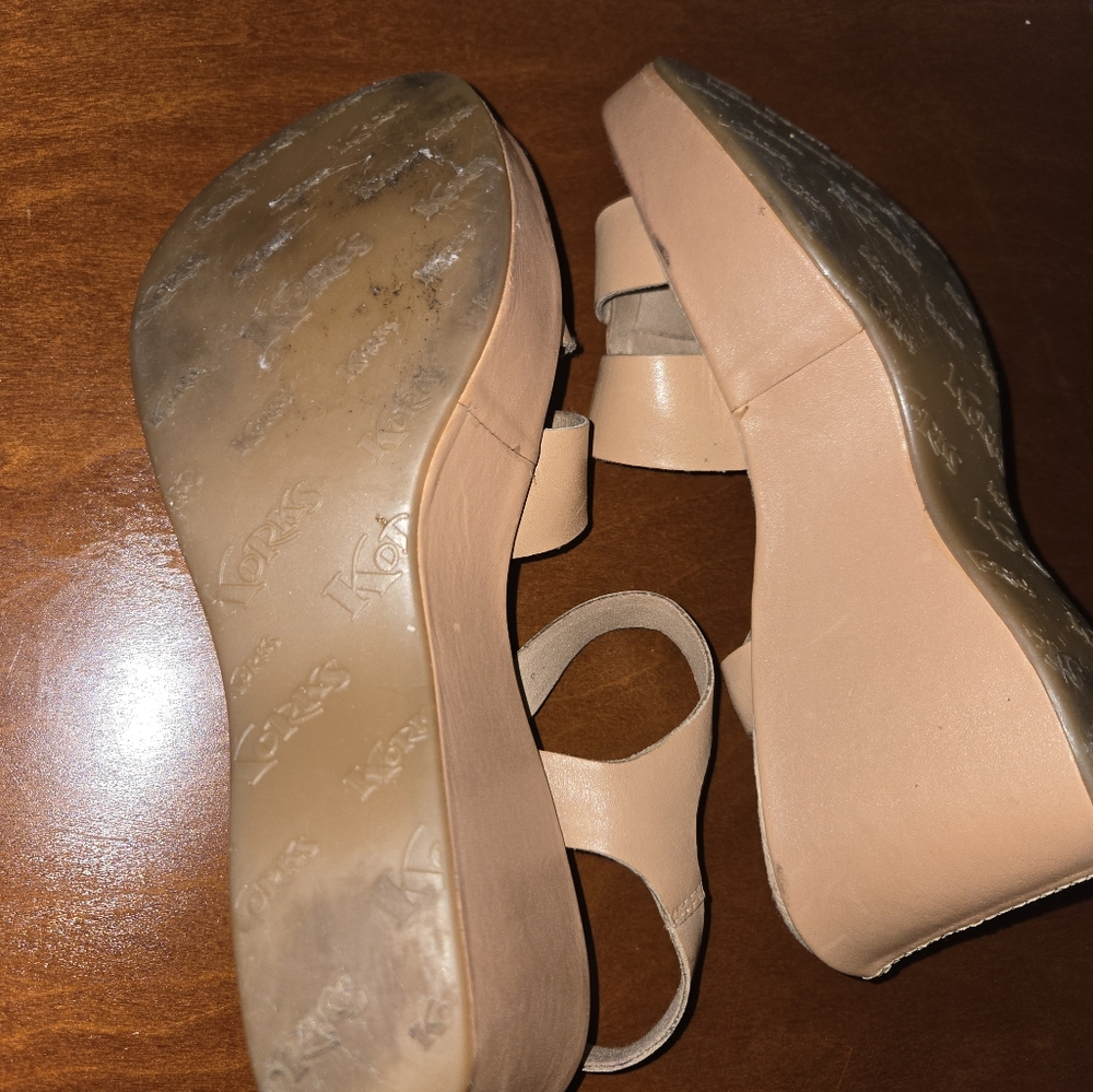 Women's Leather Wedge Heel Korks Sandals - Picture 9 of 10